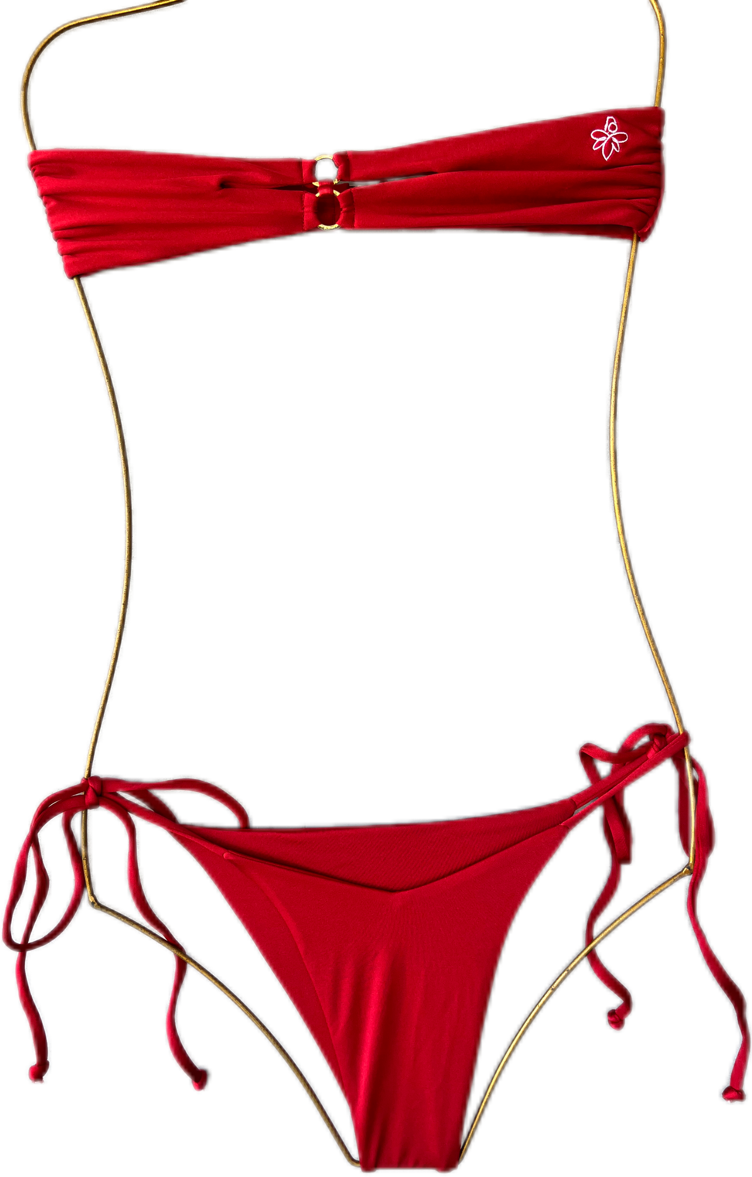 Red covering top & bottom